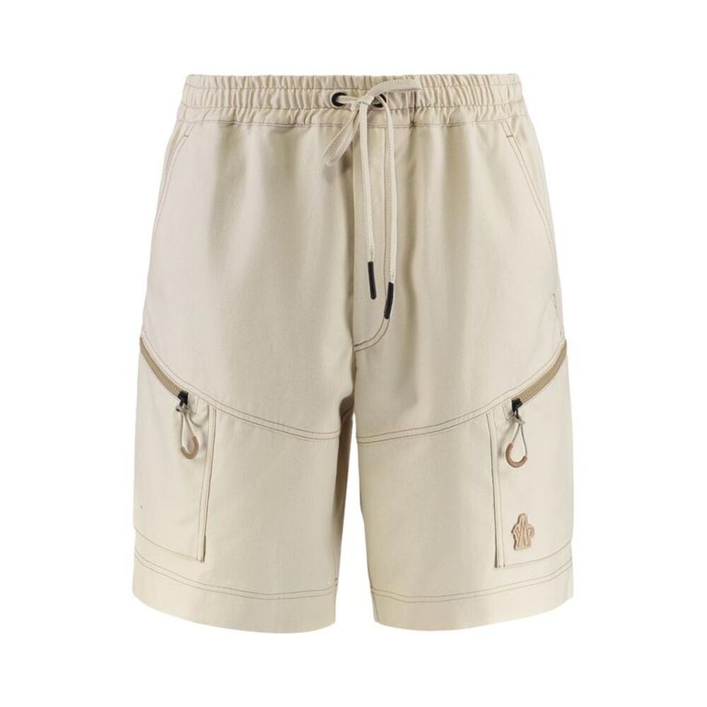 MONCLER GRENOBLE Men's Drawstring Utility Cargo Shorts Men Beige Pants